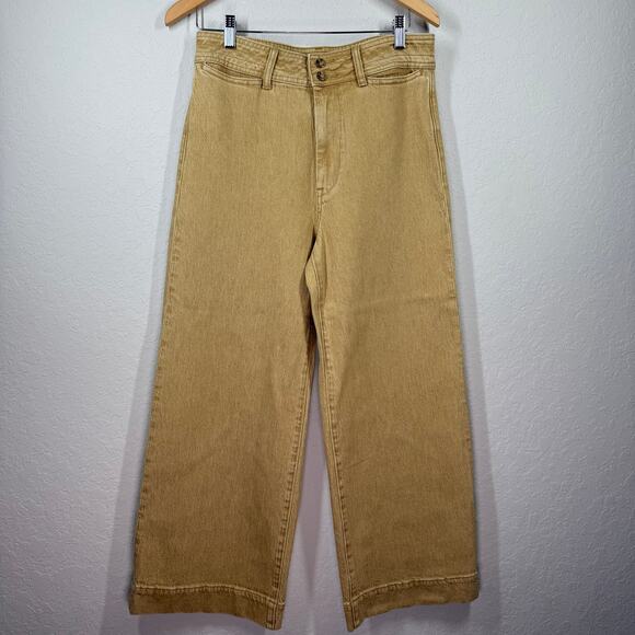 Women's Faherty Tan Wide Leg Pants Size 30 L (12/14) NEW - Picture 2 of 9